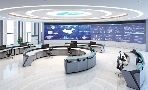 Modern Command Center Dispatching Center 3d model