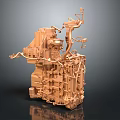 Detailed Mechanical Engine With Intricate Metal Parts And Piping System Design