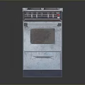 Vintage Old White Oven With Stove Top Control Knobs Oven Door And Drawer