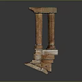 Classical Decorative Columns Supporting Stone Top Structure With Intricate Carved Details 3d model