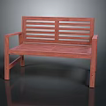 Wooden Outdoor Bench With Slatted Back Armrests And Durable Garden Seating Design