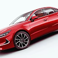 Red Hyundai Car With Modern Sleek Body Design And Alloy Wheels