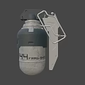 R4H Grenade Grey And Silver Military Explosive Device With Metal Safety Lever And Textured Surface