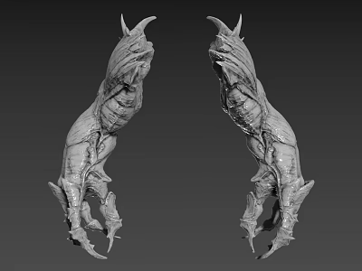 Symmetric Horned Monster 3D Model With Complex Body Structure For Game Movie Character 3d model