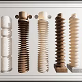 Modern Tall Floor Lamps With Spiral Stacked Design And Wooden Bases