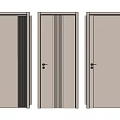 Various Hinged Door Designs with Vertical Strips and Plain Panels for Interior Decoration