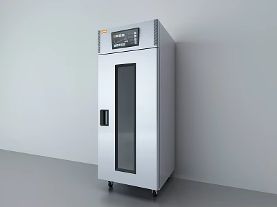 Stainless Steel Vertical Kitchen Appliance With Glass Door And Digital Control Panel 3d model