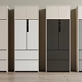 Modern Freestanding Upright Refrigerators With Sleek Design In Four Different Colors For Home Kitchen