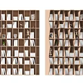 Modern Bookcase Interior With Multiple Shelves Books Photo Frames Decorative Items And Plants