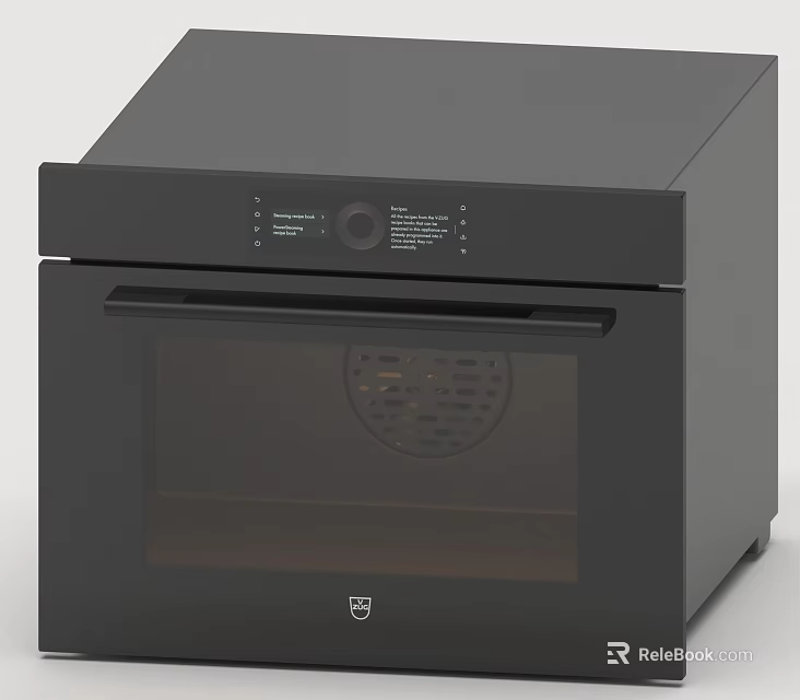 Modern Black Electric Oven Kitchen Appliance With Control Panel And Glass Door 3d model 