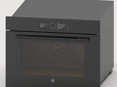 Modern Black Electric Oven Kitchen Appliance With Control Panel And Glass Door 3d model