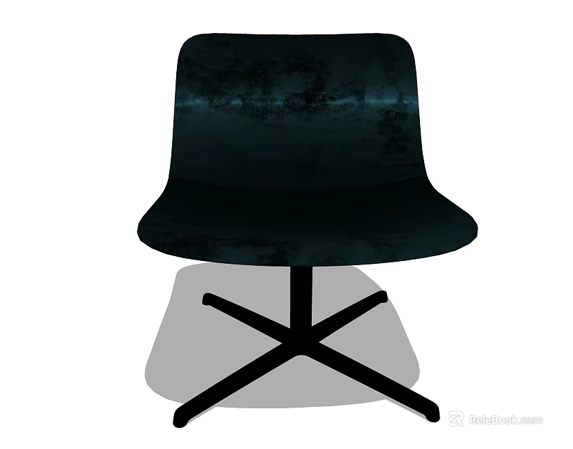 Black Ergonomic Office Chair With Modern Design And Supportive Cross Base 3d model 