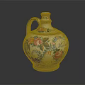 Colorful Hand Painted Vase Decorated With Vibrant Floral Patterns And Lush Green Leaves