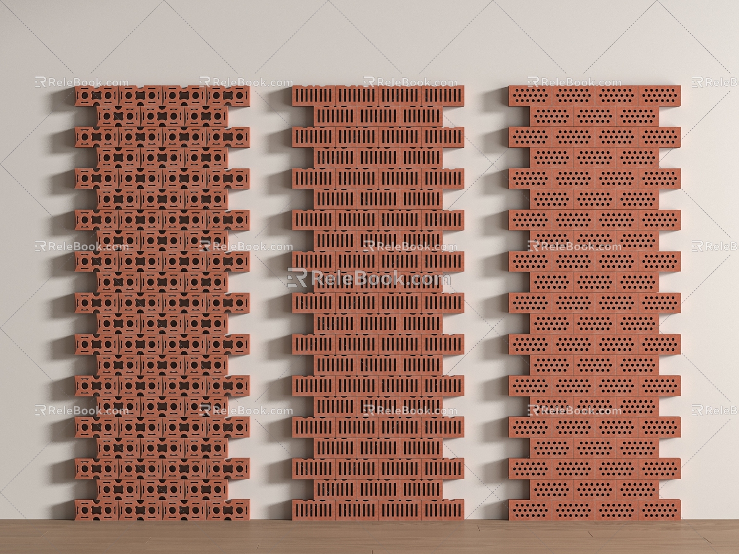 Modern brick wall wall brick red brick wall 3d model