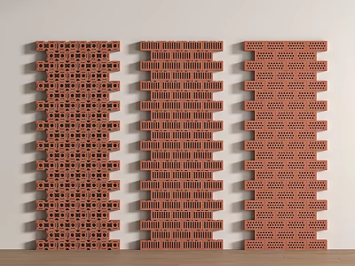 Modern brick wall brick red brick wall 3d model