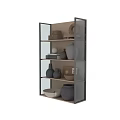 Elegant Ceramic Vessels Display on Modern Glass Shelf with Decorative Items