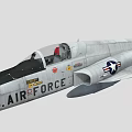 U.S. Air Force Fighter Jet With White Black Exterior Red Cockpit And Emblem
