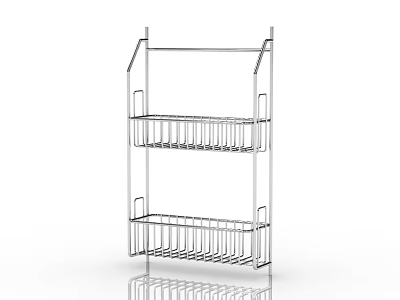 Stainless Steel Two Tier Kitchen Rack For Utensil Storage And Organization 3d model