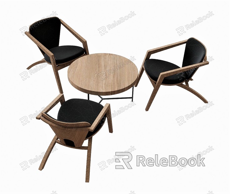 Modern Casual Table and Chair Combination Casual Table and Chair Coffee Chair Coffee Table Round Table Low Table model