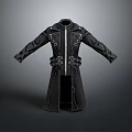 Stylish Black Long Coat Design With Zipper Closures And Adjustable Belt For Daily Wear