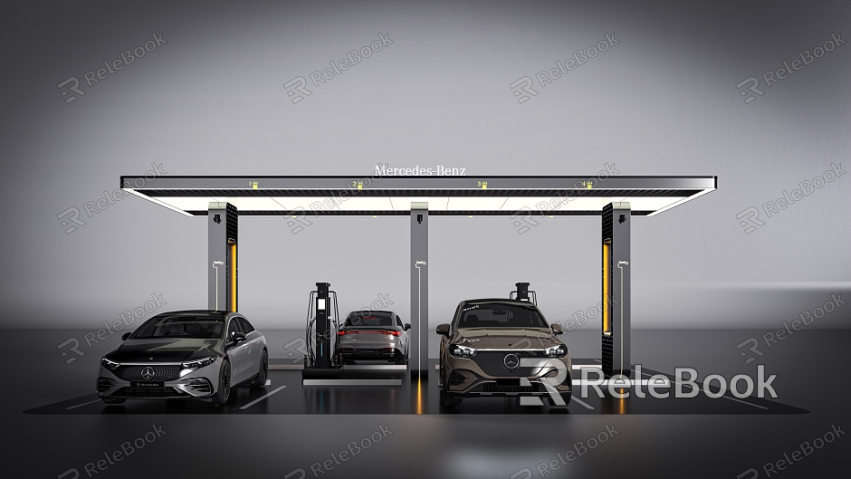 Car charging pile car charging station charging car charging station tram Benz model