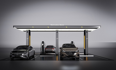 Car charging pile car charging station charging car charging station tram Benz 3d model