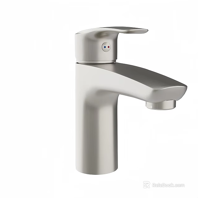 Modern Stainless Steel Single Handle Bathroom Faucet With Sleek Contemporary Design 3d model 