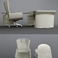 Sleek Modern Light Luxury Executive Office Desk And Ergonomic Leather Chair Combination For Business Workspace