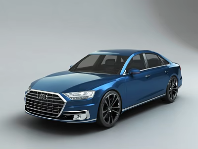 Blue Audi Luxury Sedan With Modern Exterior Sleek Body And Alloy Wheels 3d model