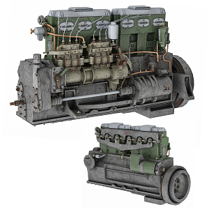 modern engine diesel engine 3d model