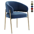 Modern Accent Chair With Beige Velvet Upholstery And Gold Metal Legs Multiple Color Options