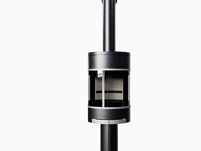 Modern Black Fireplace For Home Decor With Glass And Chimney 3d model