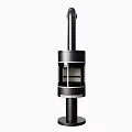 Modern Black Fireplace For Home Decor With Glass And Chimney