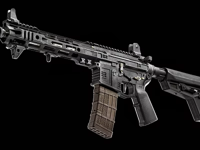 Modern Tactical Black Rifle With Modular Rail System Ergonomic Grip And Detachable Magazine 3d model