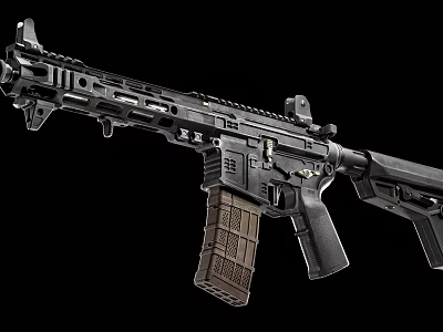 Modern Tactical Black Rifle With Modular Rail System Ergonomic Grip And Detachable Magazine 3d model