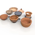 Artisan Crafted Ceramic Sculptures With Various Shapes Bowls Cups And Lidded Containers