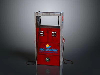 Red Novvair Industrial Lube Oil Storage Equipment With Metal Frame And Cabinets 3d model