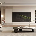 Modern Living Room Interior Design With Beige Sofa Wooden Walls And Decorative Painting