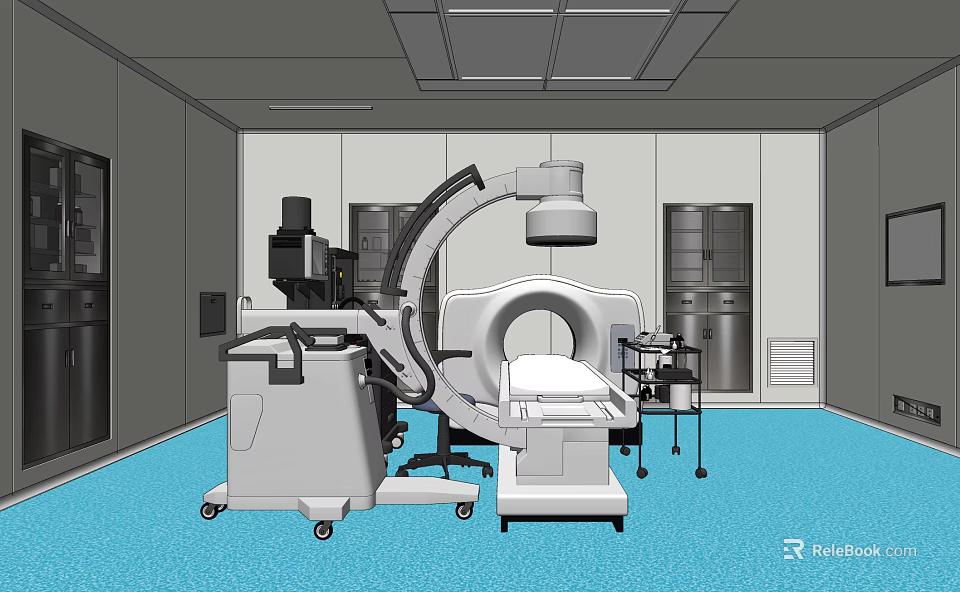 Modern Medical Room With Advanced CT Scanner And Diagnostic Equipment Setup 3d model 