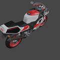 YAMAHA YZR 750 Sport Racing Motorcycle With White Red Body Black Seat And Red Rims
