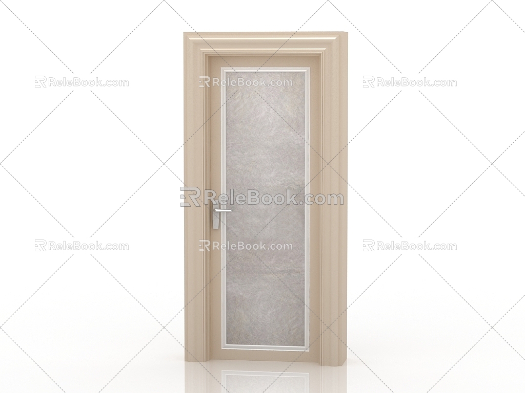 Jianou solid wood door interior door door 3d model