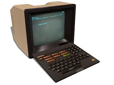 Vintage Classic Personal Computer With Retro Monitor And Keyboard Buttons 3d model