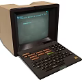 Vintage Classic Personal Computer With Retro Monitor And Keyboard Buttons