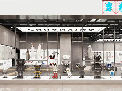 Modern Clothing Store Window Display With Mannequins Dolls And Fashion Apparel 3d model