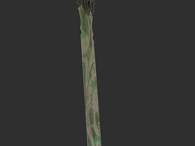 Green And Beige Patterned Fantasy Staff As Magical Long Handled Weapon 3d model