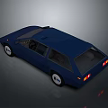 Classic Blue Retro Car With Sleek Design Rear View And Distinctive Taillights