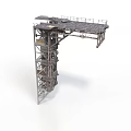 Industrial Metal Platform Structure With Steel Frame Railing And Ladder