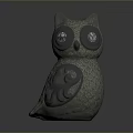 Owl Sculpture With Intricate Body Patterns Shiny Eyes And Textured Surface Decorative Figurine