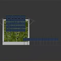 Solar Panels On White Curved Building With Green Roof For Household Appliances