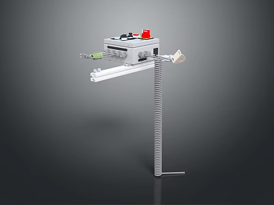 Industrial Equipment With Control Panel Red Button Flexible Hose And Adjustable Stand 3d model
